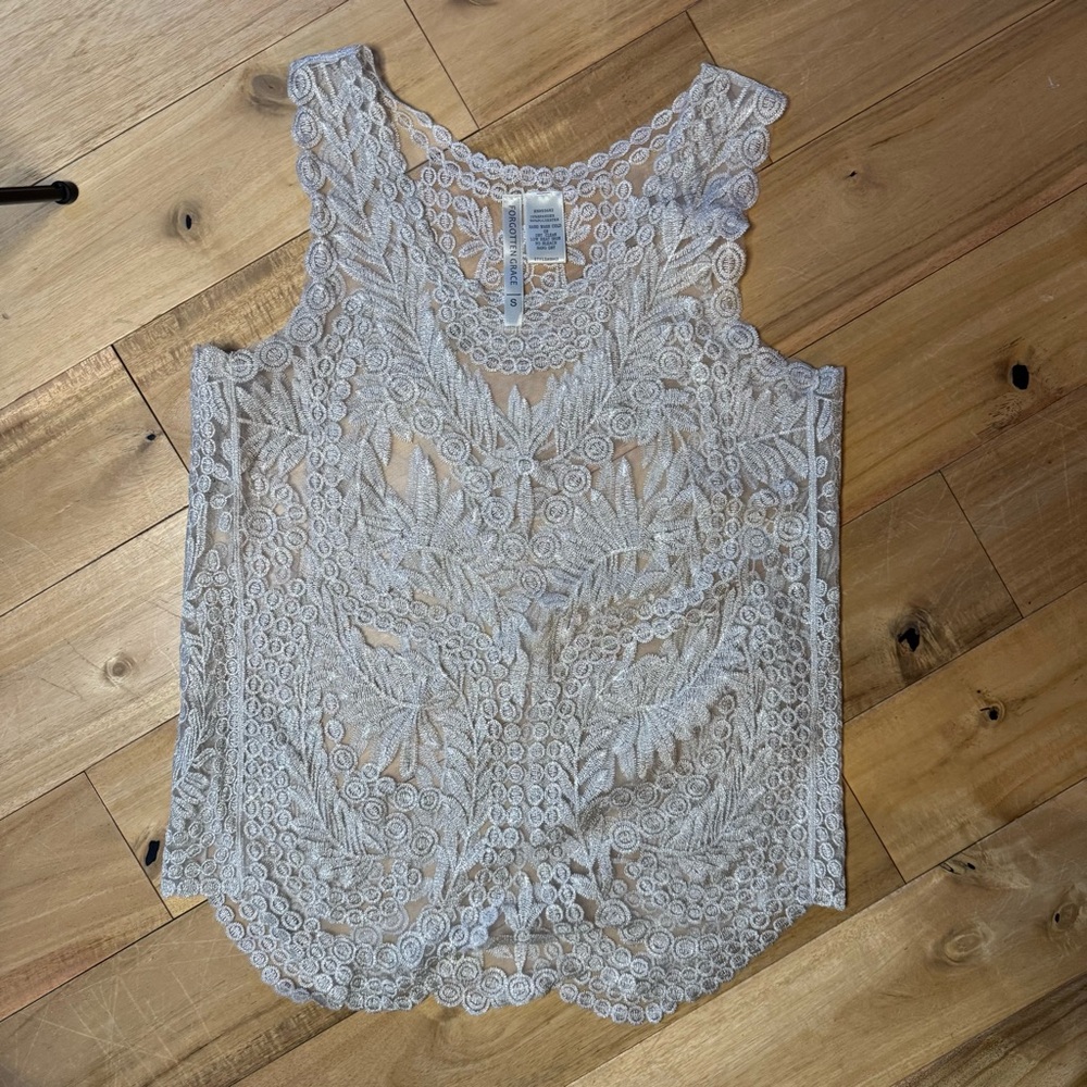 Gold Lace Crochet Top